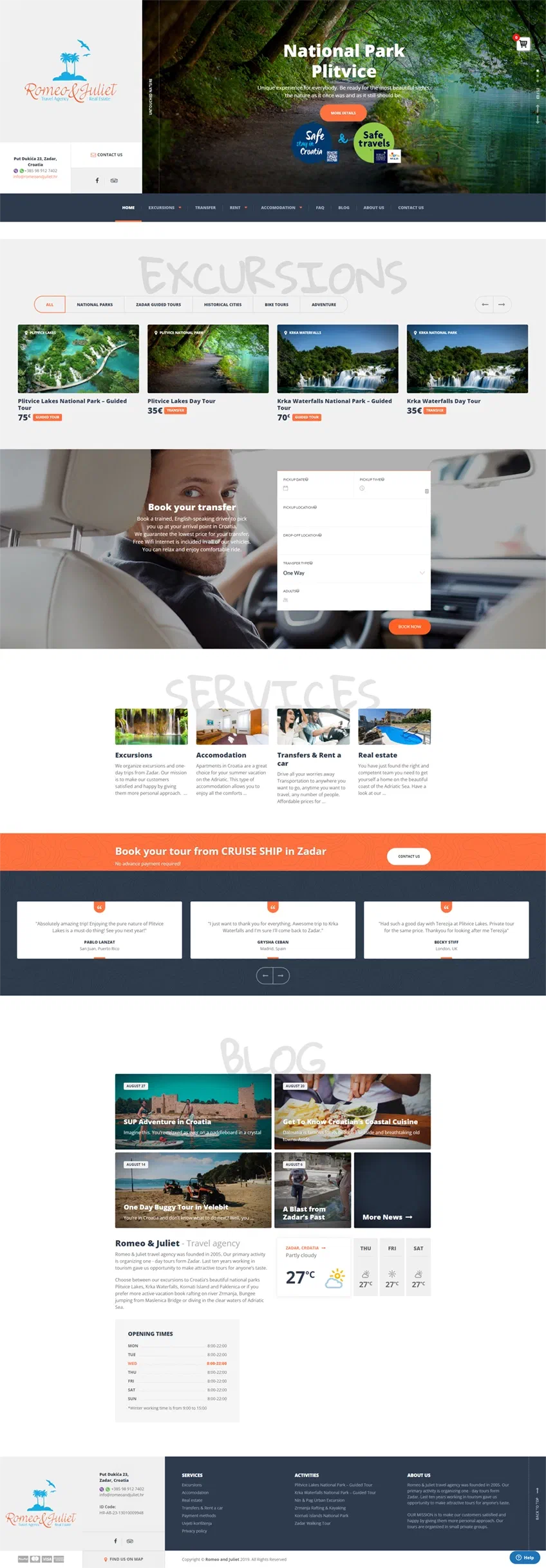 Prikaz web stranice Romeo & Juliet – travel agency