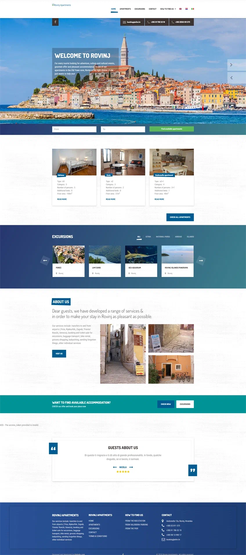 Prikaz web stranice TURISTIČKA AGENCIJA ELIM