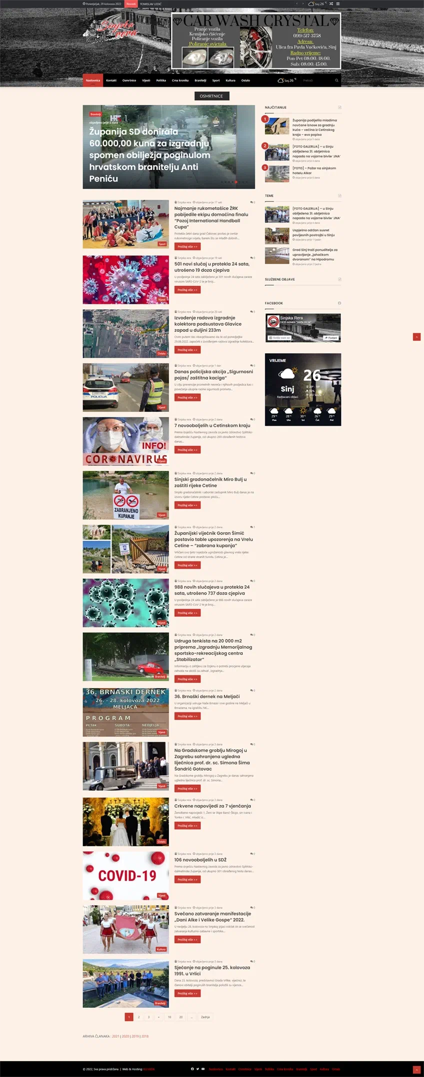 Prikaz web stranice Sinjska rera