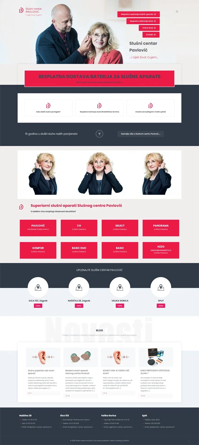 Prikaz web stranice SLUŠNI CENTAR PAVLOVIĆ