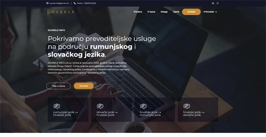 Prikaz web stranice Soarele