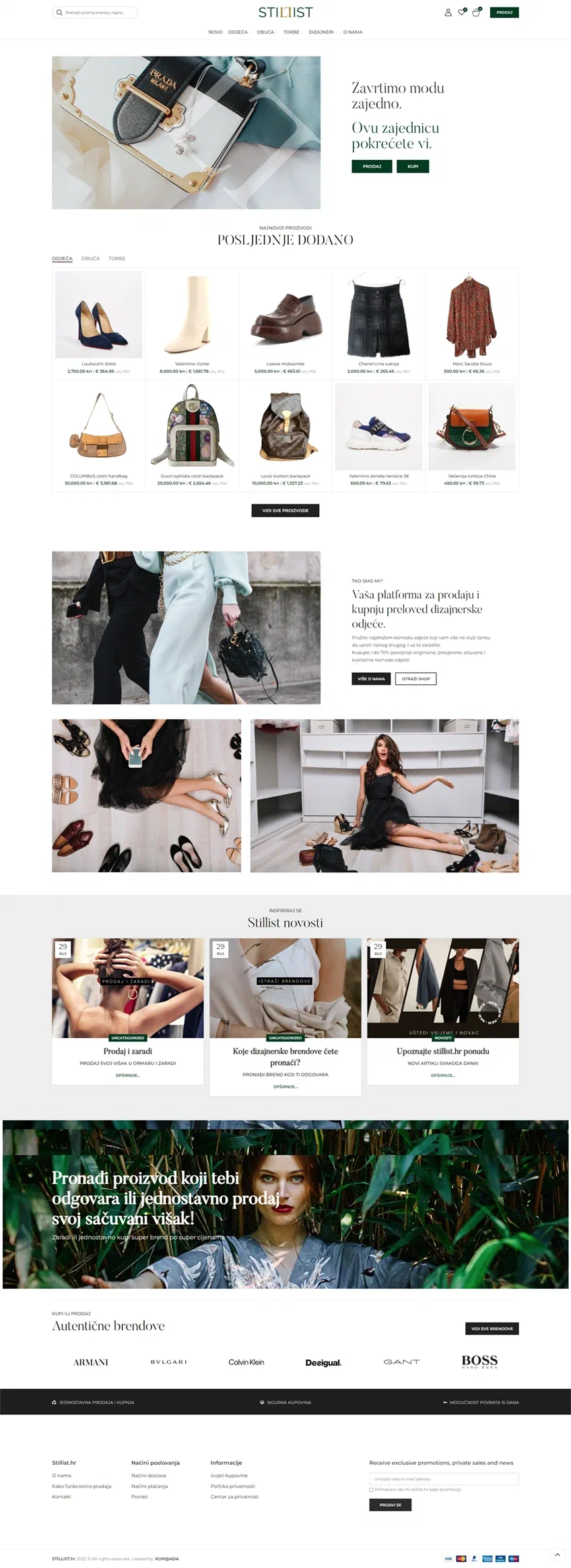 Prikaz web stranice Stillist