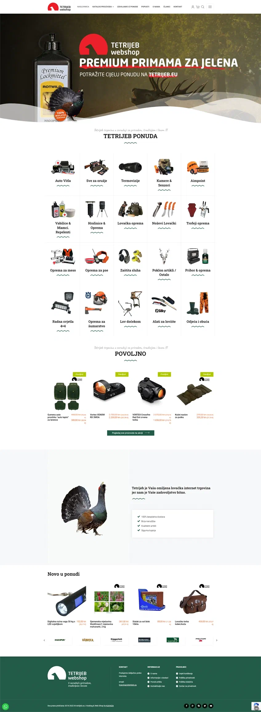 Prikaz web stranice Tetrijeb trgovina