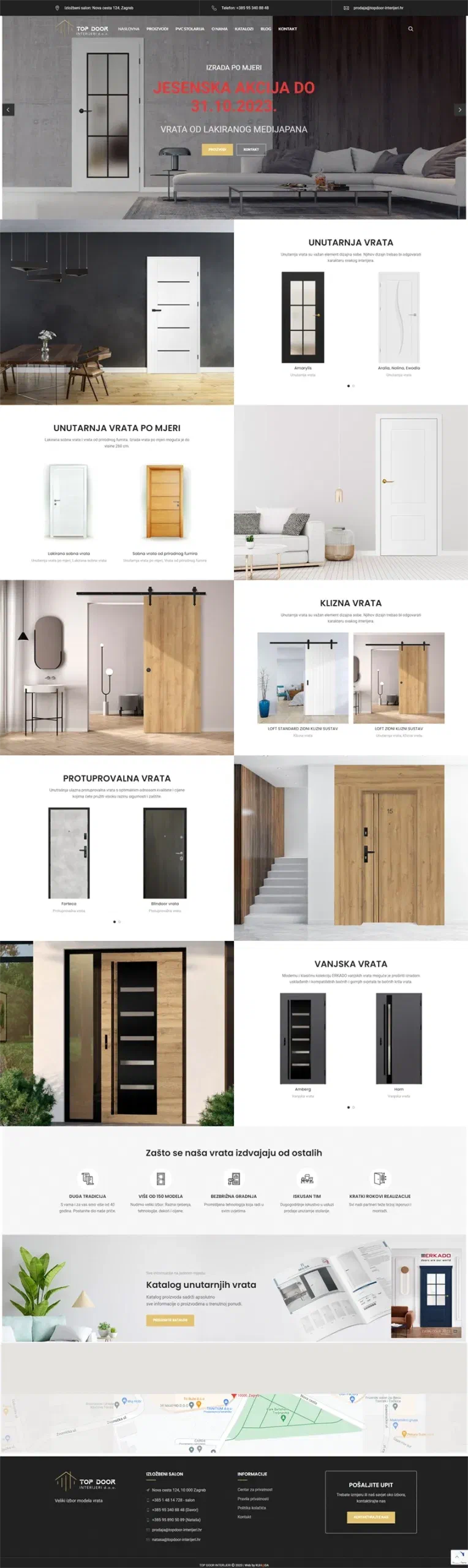Prikaz web stranice TOP DOOR INTERIJERI