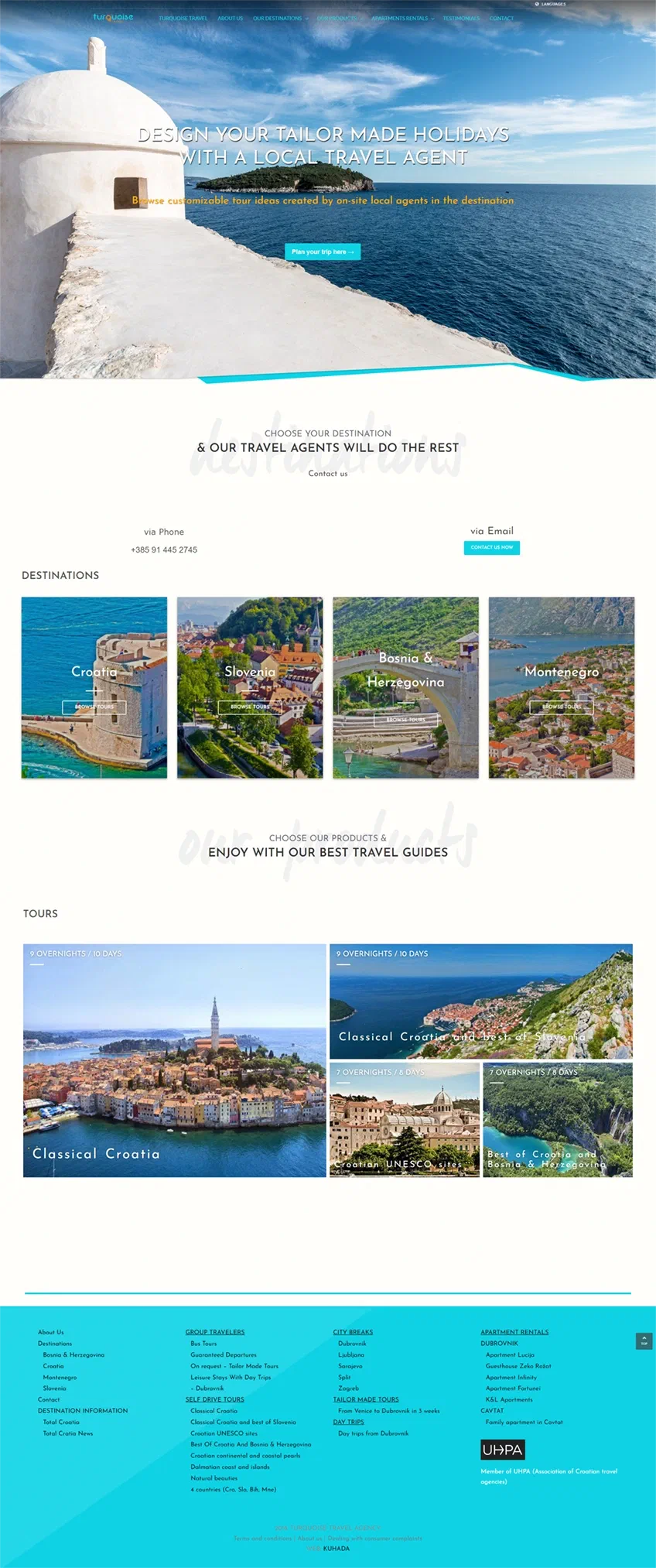 Prikaz web stranice Turquoise Travel – travel agency