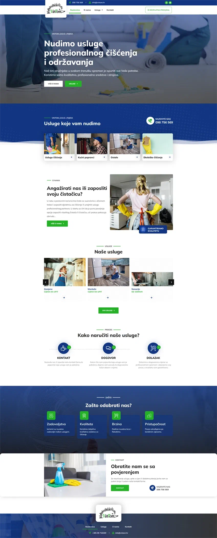 Prikaz web stranice Vintom