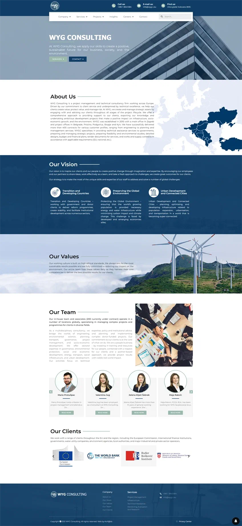 Prikaz web stranice WYG CONSULTING