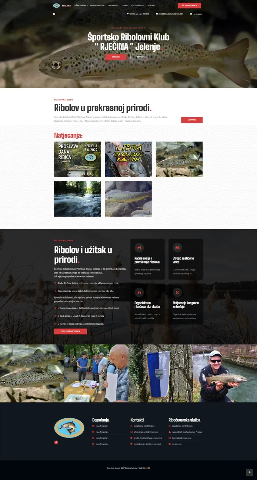 Prikaz web stranice ŠPORTSKO RIBOLOVNI KLUB ” RJEČINA ”