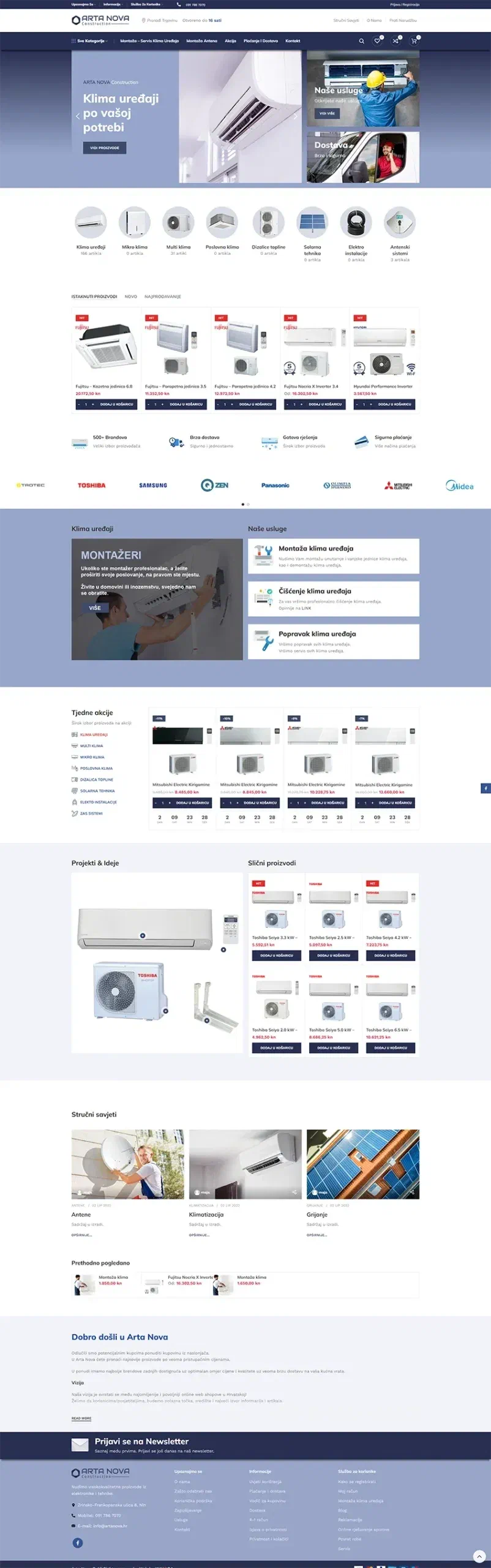 Prikaz web stranice ArtaNova