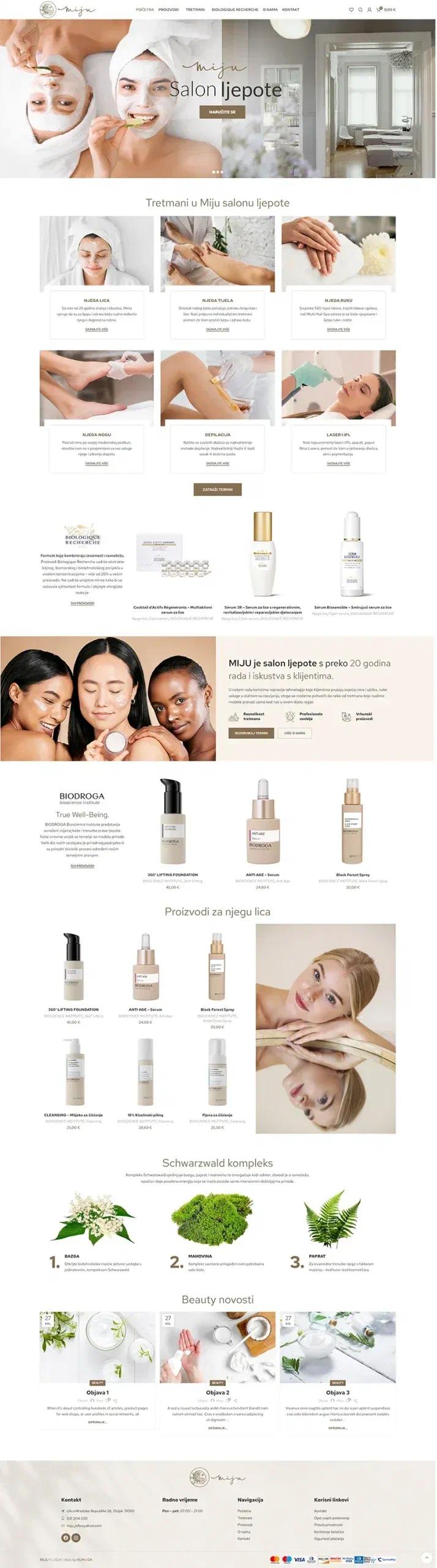 Prikaz web stranice SALON MIJU
