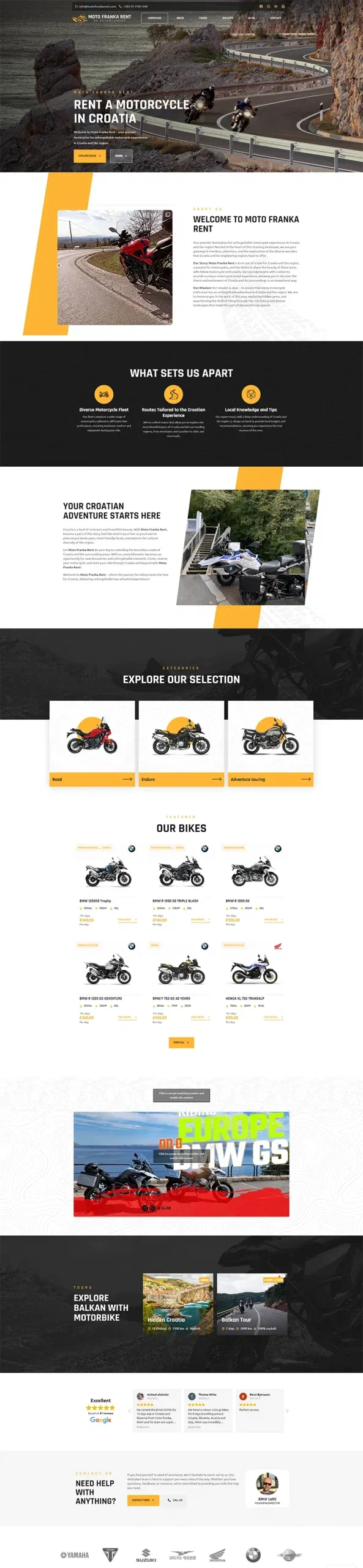 Prikaz web stranice MOTO FRANKA RENT