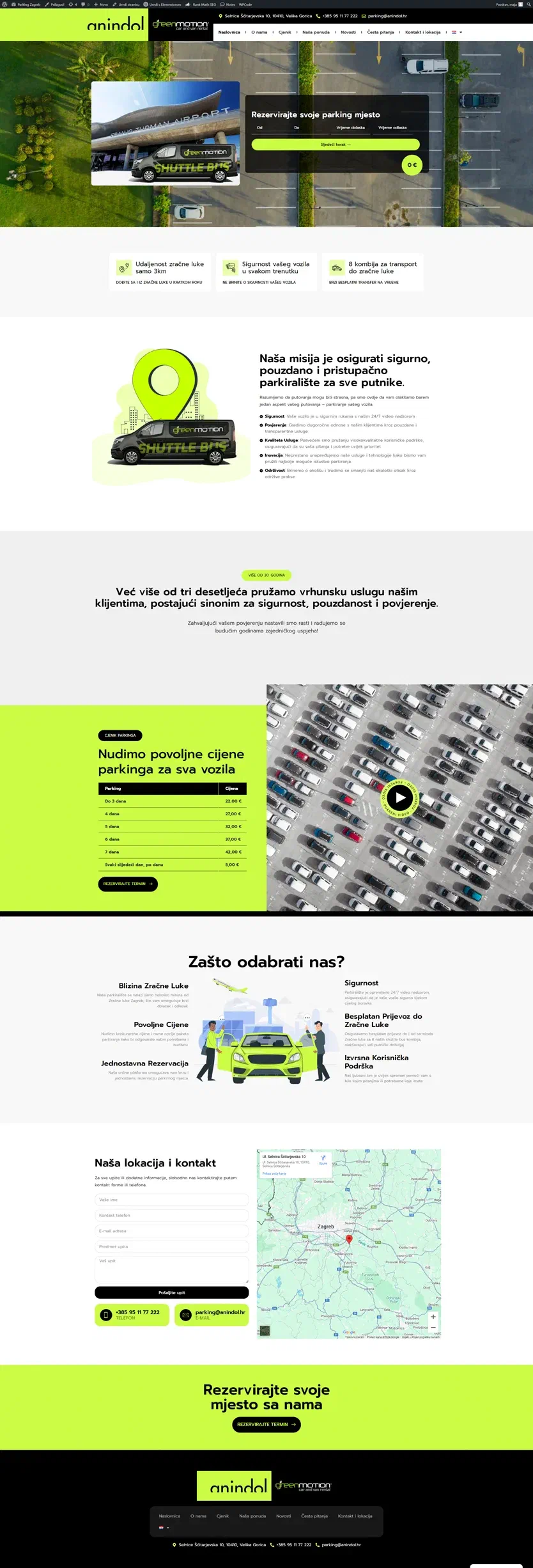 Prikaz web stranice Parking Anindol