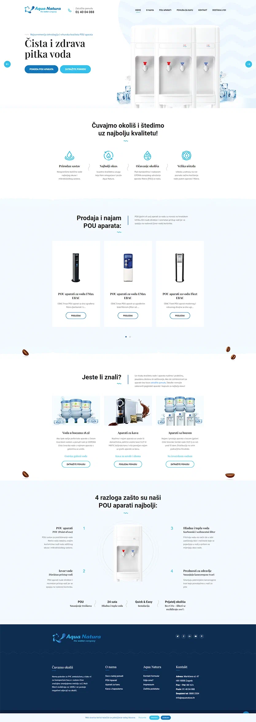 Prikaz web stranice Aquanatura – Zagreb