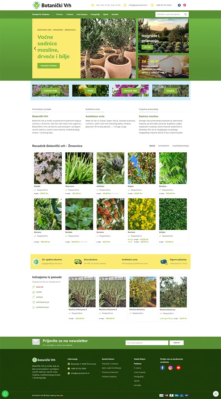 Prikaz web stranice Botanički VRH