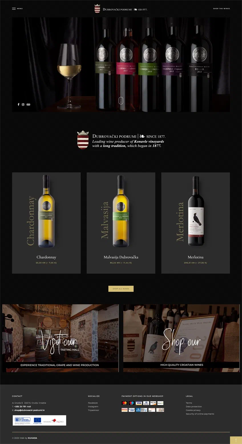 Prikaz web stranice Dubrovački podrumi shop