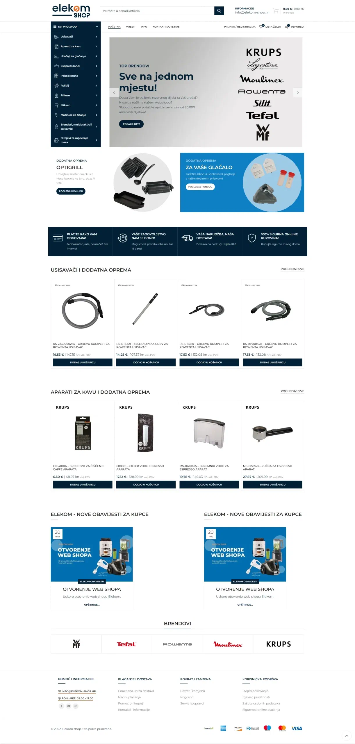 Prikaz web stranice Elekom Shop – Zagreb