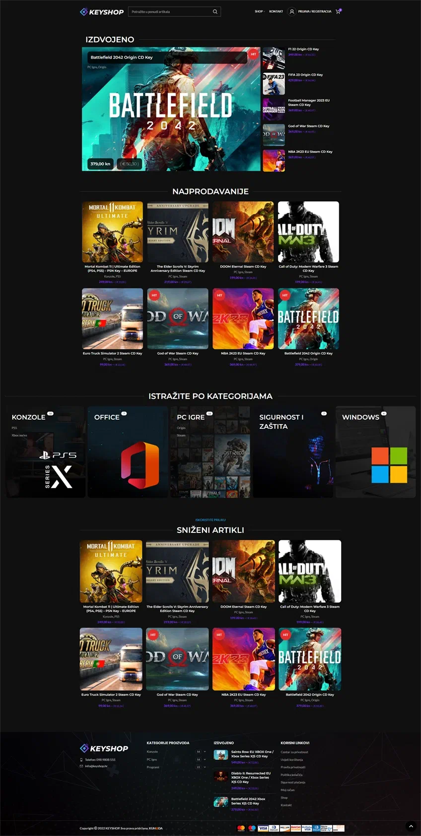 Prikaz web stranice Keyshop