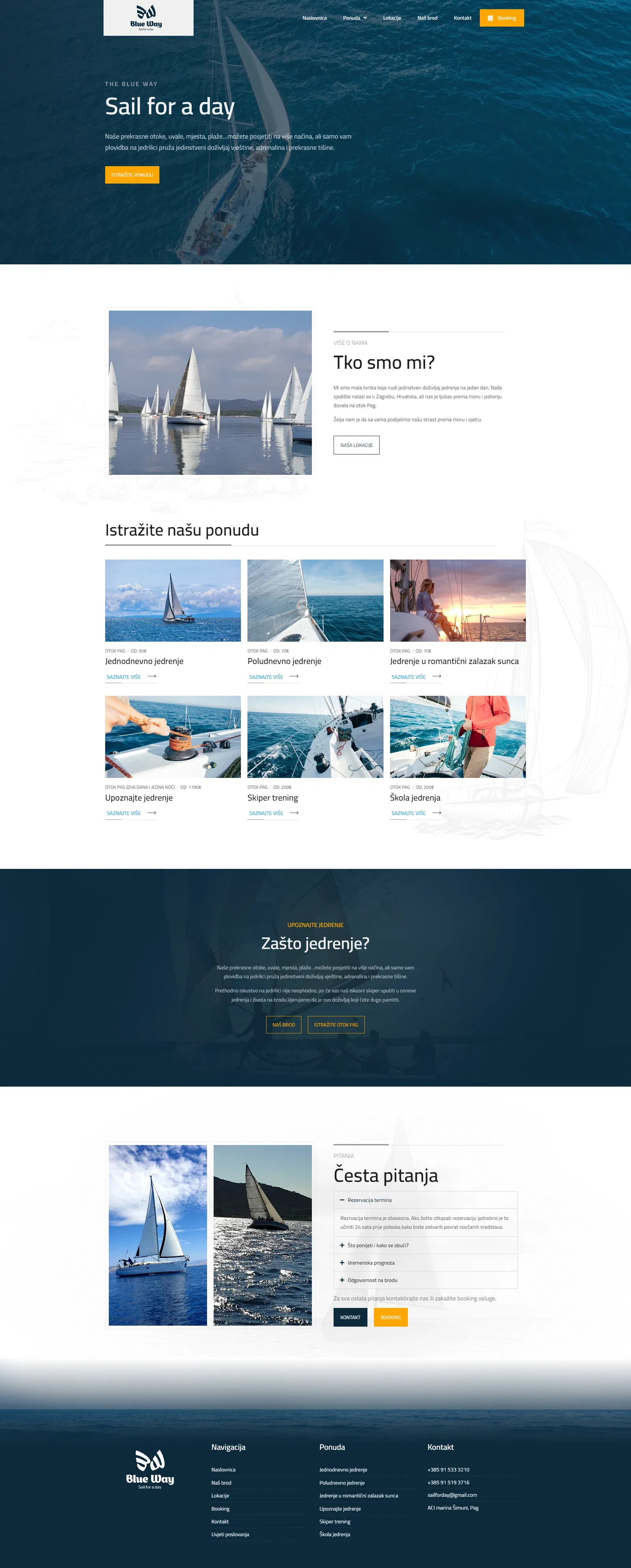 Prikaz web stranice Blue Way