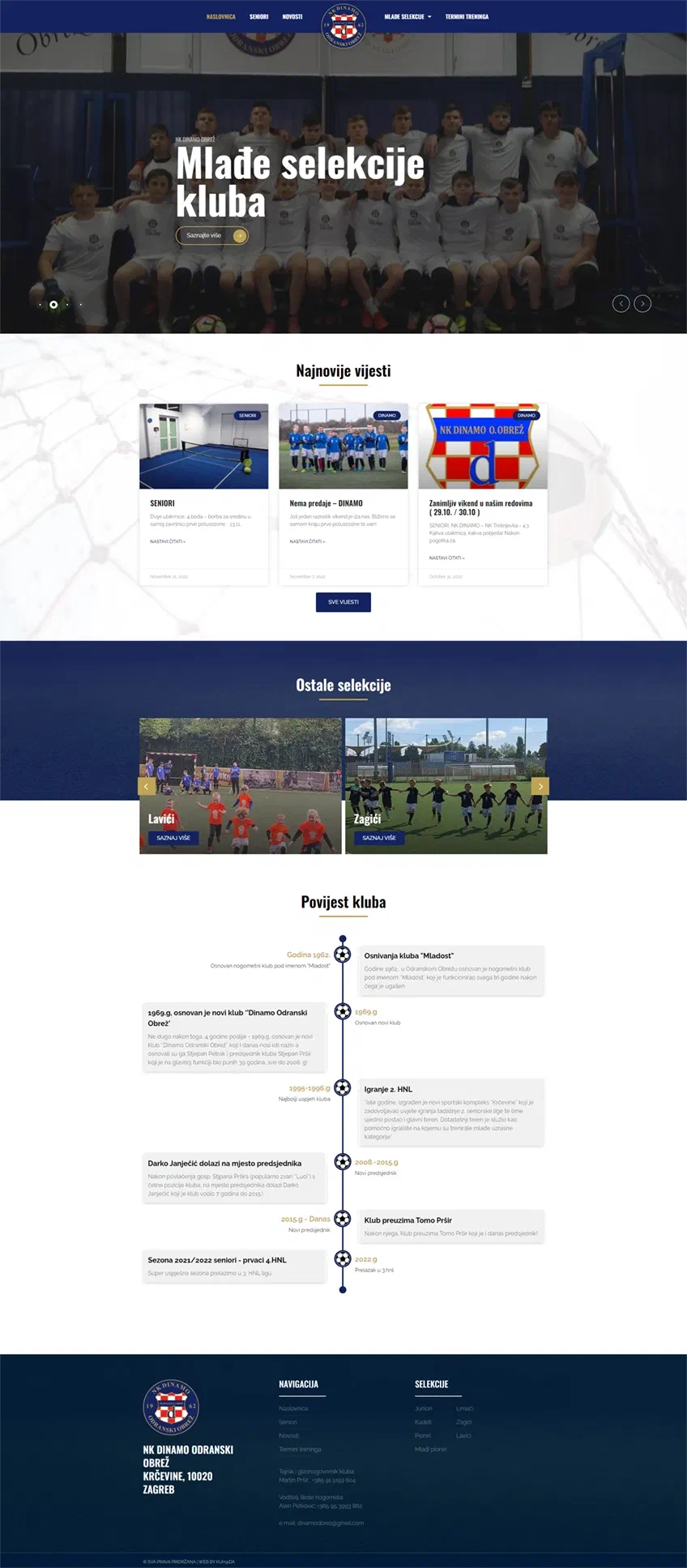 Prikaz web stranice NK Dinamo Odranski Obrež