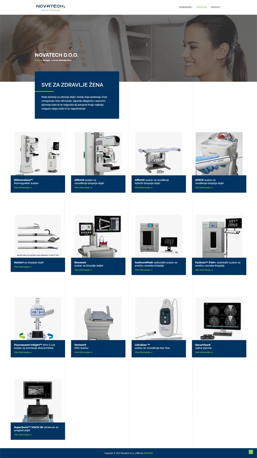 Prikaz web stranice NOVATECH d.o.o.