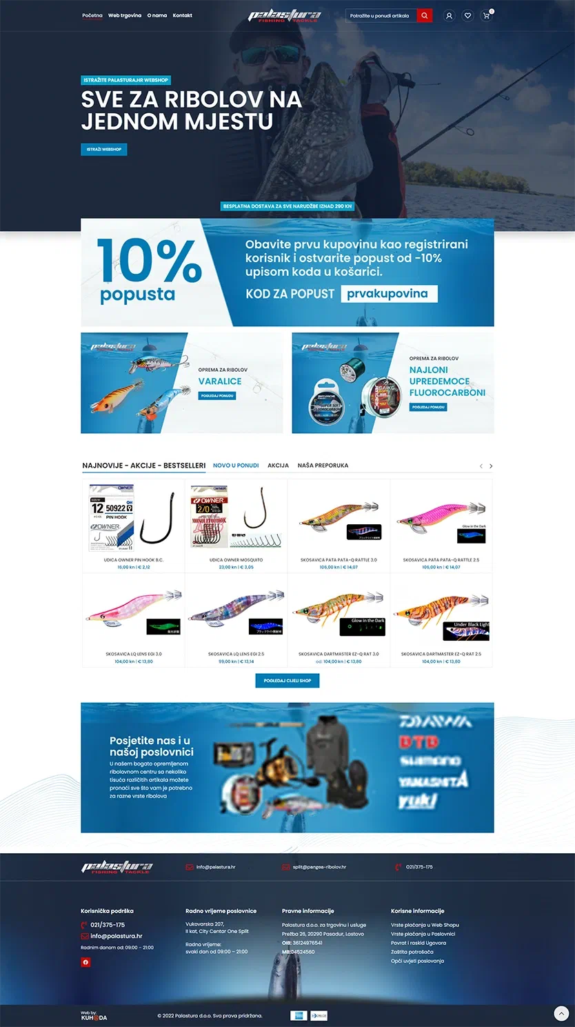Prikaz web stranice Palastura ribolov