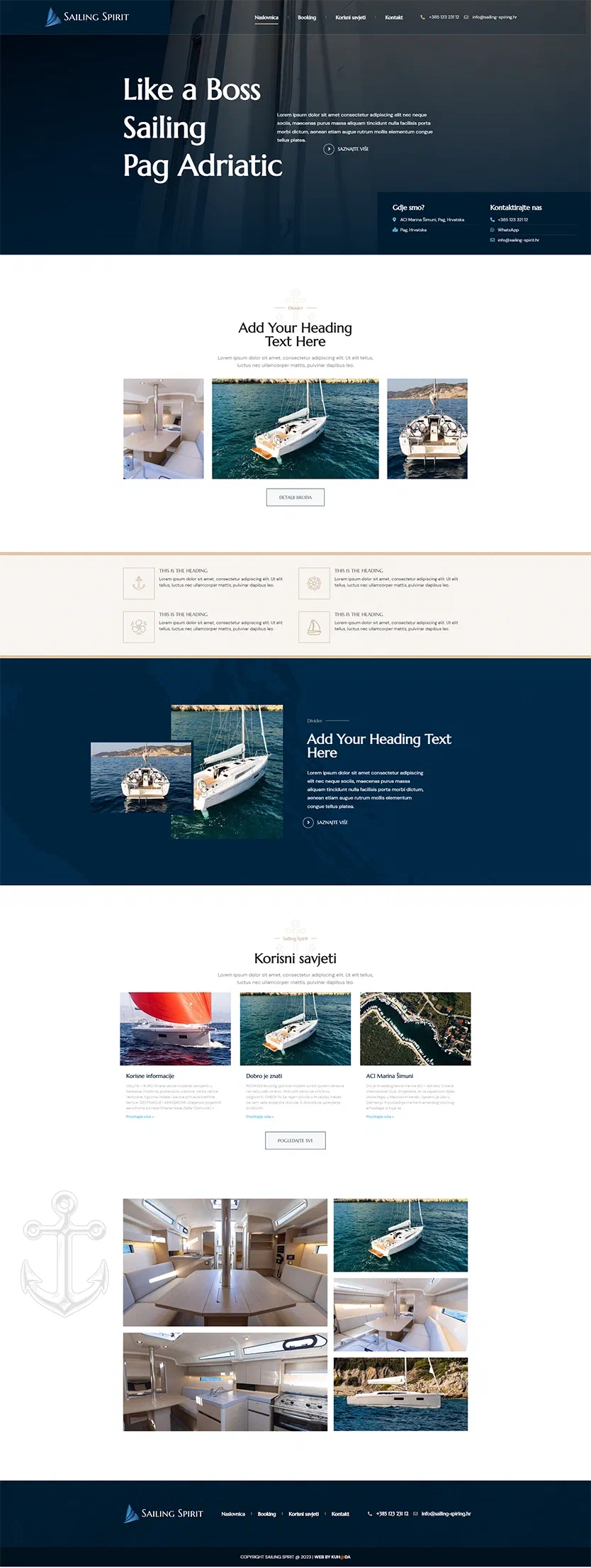 Prikaz web stranice Sailing Spirit