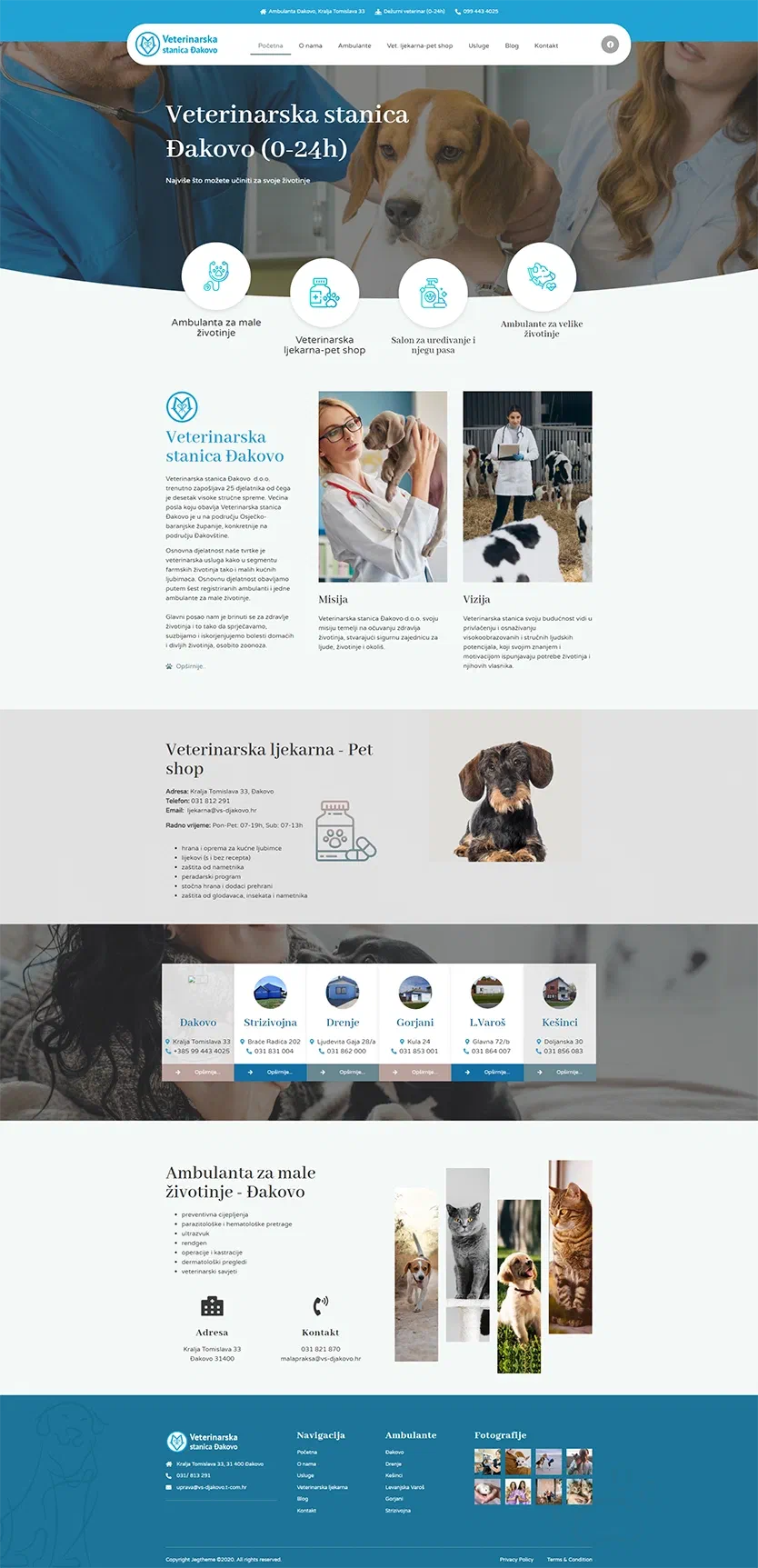 Prikaz web stranice VETERINARSKA stanica ĐAKOVO