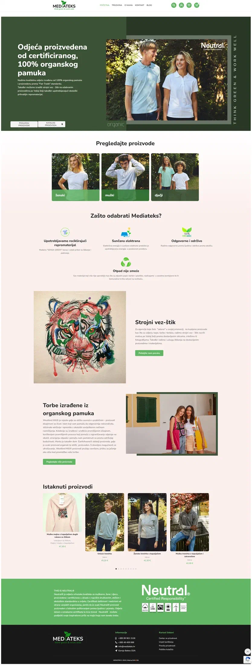 Prikaz web stranice Mediateks
