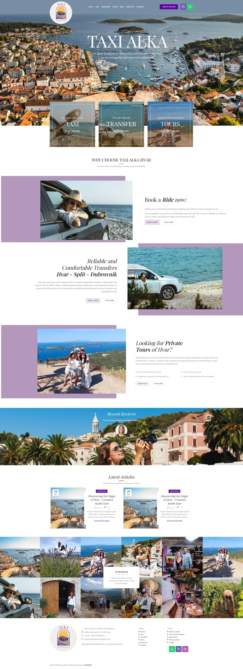 Prikaz web stranice Alka taxi obrt